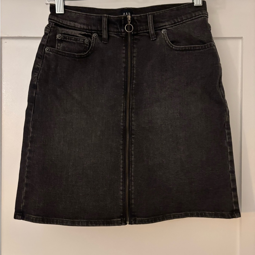 GAP Charcoal A-Line Denim Skirt